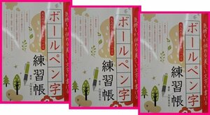 【送料無料：3冊：ペン字練習帳】★ボールペン字練習帳：気持ちが伝わる美しい文字がかける：気軽簡単にペン字練習を始める:A4サイズ