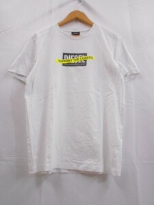 67 送60サ 0121YD17 DIESEL ディーゼル メンズ ロゴプリント半袖Tシャツ ホワイト サイズM 中古品