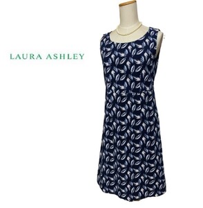 LAURA ASHLEY【ローラアシュレイ】葉柄 コーデュロイ ワンピース ７号