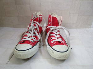 Y.23D3 SY ☆ レディース CONVERSE コンバース ハイカットスニーカー 22.5cm 赤色 USED ☆