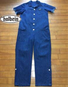 ☆【 holbein 】★画家のオーバーオール カットオフデニムオールインワン ツナギ ★サイズ M