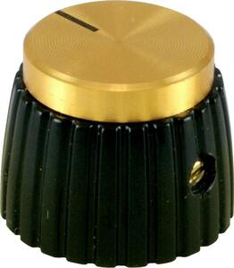 ノブ Knob - Set Screw, Marshall Style, black base, Gold [送料170円から 同梱可]