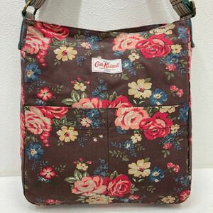 □41−1027 Cath Kidston キャスキッドソン ショルダーバッグ 斜めがけバッグ 大きめ 大容量 ブラウン系 花柄 カジュアル レディース