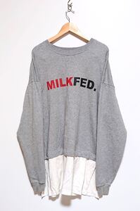 h1311gg MILKFED. (ミルクフェド) サイズONESIZE (フリー) トレーナー チュニック グレー レディース カジュアル ビックシルエット 