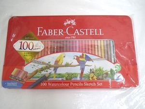 ◎K79580:FABER-CASTELL ファーバーカステル 水彩色鉛筆 100色セット 水彩画 スケッチ 画材 美術 自宅保管品