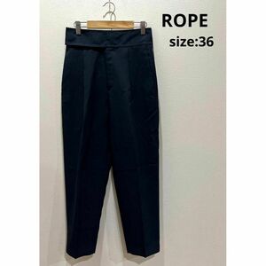 ロペ ROPE パンツ ハイウエスト タックパンツ ネイビー レディース 36