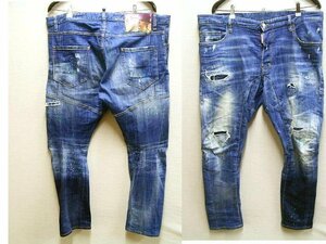 即決[56]DSQUARED2 19SS TIDY BIKER JEAN ペンキ加工 ペイント ストレッチ デニム スリム タイディバイカー S74LB0516 パンツ■3130