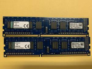 C18★中古品 BIOS確認 デスクトップPC用 メモリーKingston KVR16LN11/4 DDR3 4GBx2枚★