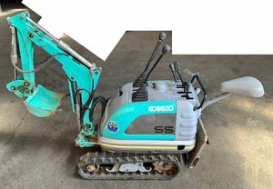 ブーム自然降下 使用時間45hr KOBELCO SS1/2 ミニユンボ 250kg ガソリンエンジン FEX91G 油圧ショベル ユンボ PQ コベルコ 【現状品】