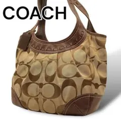 COACH ワンショルダー 肩掛け キャンバス×レザー シグネチャー