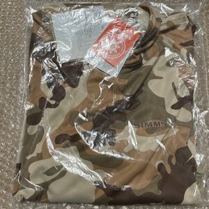 シムス 長袖 ソーラーフレックス フーディー サイズM（日本Lサイズ相当） ★ Simms SOLARFLEX HOODY PRINT Woodland Camo Sandbar