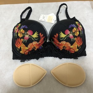 新品、ワコール、Lesiage【レシアージュ】黒色ブラ★F65★6490円→3280円即決★送料無料★パッド取り外し可能、Wacoal