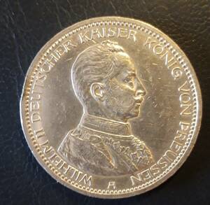 ドイツ prussia 1913年 5マルク 銀貨