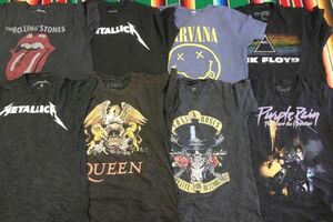 TS-BND14 バンドTシャツ プリント ローリングストーンズ QUEEN￥1～ビンテージUSA古着卸大量セット業者まとめ売り