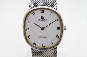 1円～UNIVERSAL GENEVE ユニバーサル ジュネーブ White Shadow ホワイトシャドウ 866104 メンズ 自動巻 AT 腕時計 ホワイト文字盤　2-5-3