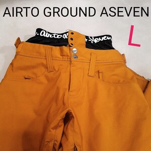 【超美品】AIRTO GROUND ASEVEN スノボ　スノーボード　パンツ　メンズL　雪山　DESCENTE　デサント　流行色　人気カラー