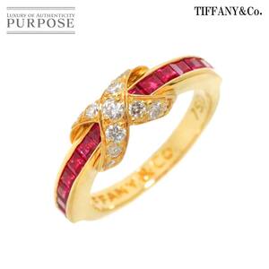 ティファニー TIFFANY&Co. 9.5号 リング ルビー ダイヤ K18 YG イエローゴールド 750 指輪 Ruby Diamond Ring 90262989