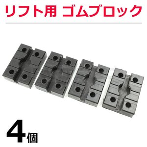 在庫あり リフト用 ゴムパッド 8cmx11cm 4個セット 鉄板内蔵 受けゴム 薄型 タイヤ交換 溝付き ブロック ラバー / 149-12x4 (D63)