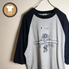 ラグランTシャツ MLB NYヤンキース 七分袖 2006 灰 紺 古着