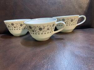 ◎希少美品 D316AB Noritake1955年 SilverQueen オールドノリタケ モーニングカップ３客（同梱OK)