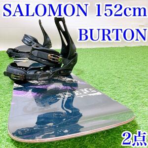 70【スノボ2点】SALOMON 152cm バートン　スノーボード