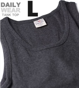 AVIREX アヴィレックス RIB TANK TOP チャコール Lサイズ / DAILY リブ タンクトップ / デイリーウェア 新品 アビレックス