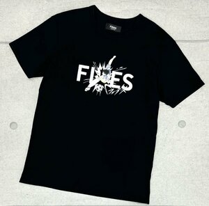 希少 FIDES フィデス 3周年記念 キャプテン翼 コラボ 半袖 ロゴ プリント クルーネック Tシャツ L 黒 日本製 定価￥10,780 サッカー アニメ