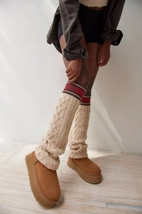 UGG/アグ/W Classic Sweater Letter Tall Boot/新品未使用/ムートンブーツ/ニット/ルーズソックスドッキング/厚底