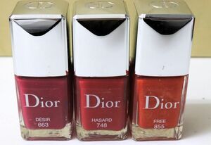 4★Christion Dior クリスチャンディオール ヴェルニ 3点セット 663/748/855テスター◎5602-33