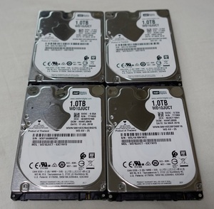 ■正常動作品■WesternDigital製2.5inch AVコマンド対応HDD 1TB WD10JUCT 【4台セット】