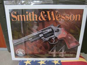 送料500円　アメリカン　ブリキ看板　SMITH & WESSON. 44マグナム