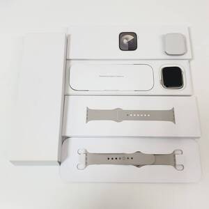 1円〜 中古 Apple Watch Series9 アップル ウォッチ MR963J/A A2980 GPSモデル 45mm スターライト アルミ スポーツバンド 最大容量 100%