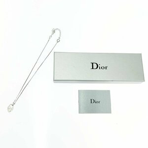 【1円スタート】【箱付き】Christian Dior クリスチャンディオール メタル ハート パドロック シルバー ネックレス 274658