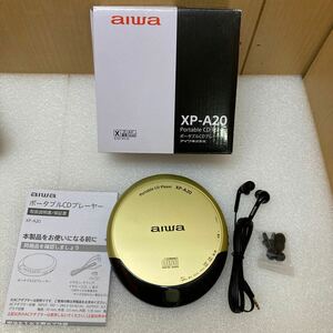 HY2140 【aiwa/アイワ】ポータブルCDプレーヤー XP-A20 ゴールド×ブラック　CD再生確認済　現状品　0612