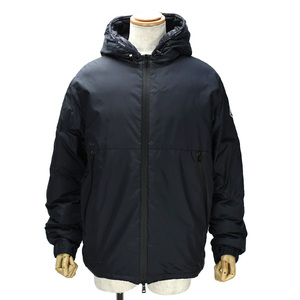 モンクレール MONCLER LAURAIN フード ダウンジャケット ラインロゴ アウター ネイビー ＃1 メンズ アパレル 中古