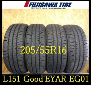 【L151】OT6611084 送料無料◆2023年製造 約8部山 ◆BS NEWNO◆205/55R16◆4本