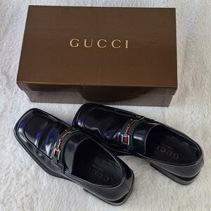 GUCCI ホースビットローファー黒シェリーライン 39 1/2E