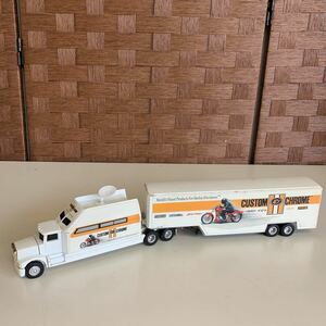 【希少品】ERTL CUSTOM CHROME DIE-CAST 1:64 SCALE MOBILE SHOWROOM SEMI TRUCK AND TRAILER Harley-Davidson ミニカー フィギュア