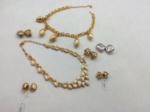 #3838 コスチュームジュエリー モネ トリファリ ジバンシイ ORENA PARIS ネックレス イヤリング 7点セット アクセサリーまとめ