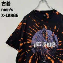 古着 HANDS LIKE HOUSES Tシャツ タイダイ ブリーチ 黒 XL