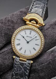 中古 保証書あり ボヴェ BOVET フルリエ ベゼルラグダイヤ D401.1 ホワイト文字盤 白 ゴールド 18K 750 レディース クォーツ 腕時計