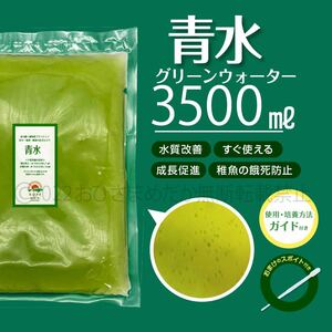 【青水　グリーンウォーター　3500ml】メダカ　めだか　稚魚　クロレラミジンコゾウリムシ　PSB　針子メダカ卵針子にどうぞ　スポイト付き