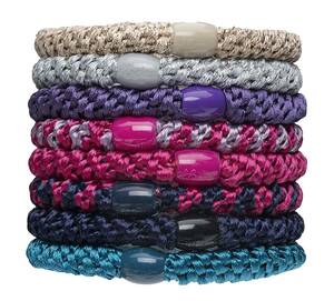 ポニーテール チューブ 8P L. Erickson Grab & Go Ponytail Holders, Berry, Set of Eight - Exceptionally Secure with Gentle Hold 