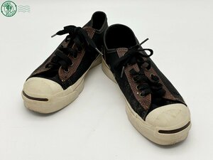 2409608012　◎ CONVERSE コンバース ジャックパーセル キャンバス 5 1/2 24.5cm相当 ブラックｘブラウン レディース 中古 used品