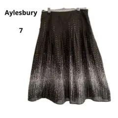 美品 Aylesbury アリスバーリー ひざ丈スカート ブラウン ７ 日本製