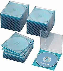 エレコム DVD CDケース プラケース スリム 1枚収納 50枚パック クリアブルー CCD-JSCS50CB