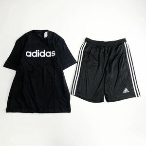 g25♪ ① 《新品未使用》adidas アディダス 2点まとめ ハーフパンツ 半袖Tシャツ フロントロゴ トレーニングウェア LL-3L メンズ