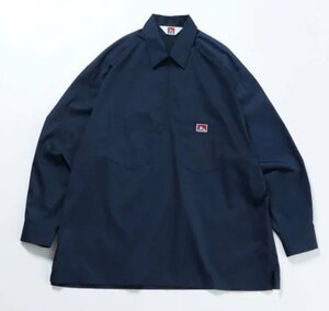 送料無料！ BEN DAVIS ベンデイビス ハーフジップ ワークシャツ NAVY　XL