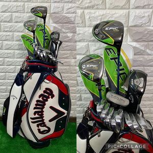 送料無料☆１点限り☆Callaway☆キャロウェイ EPIC FLASH STAR等☆男性用セット☆キャロウェイ製キャディバッグ・アイアンカバー付