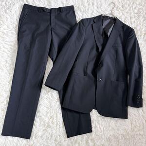 美品　SUIT SELECT スーツセレクト ブラックフォーマル スーツ　セットアップ 2釦シングルスーツ 0タック テーラードジャケット　パンツ